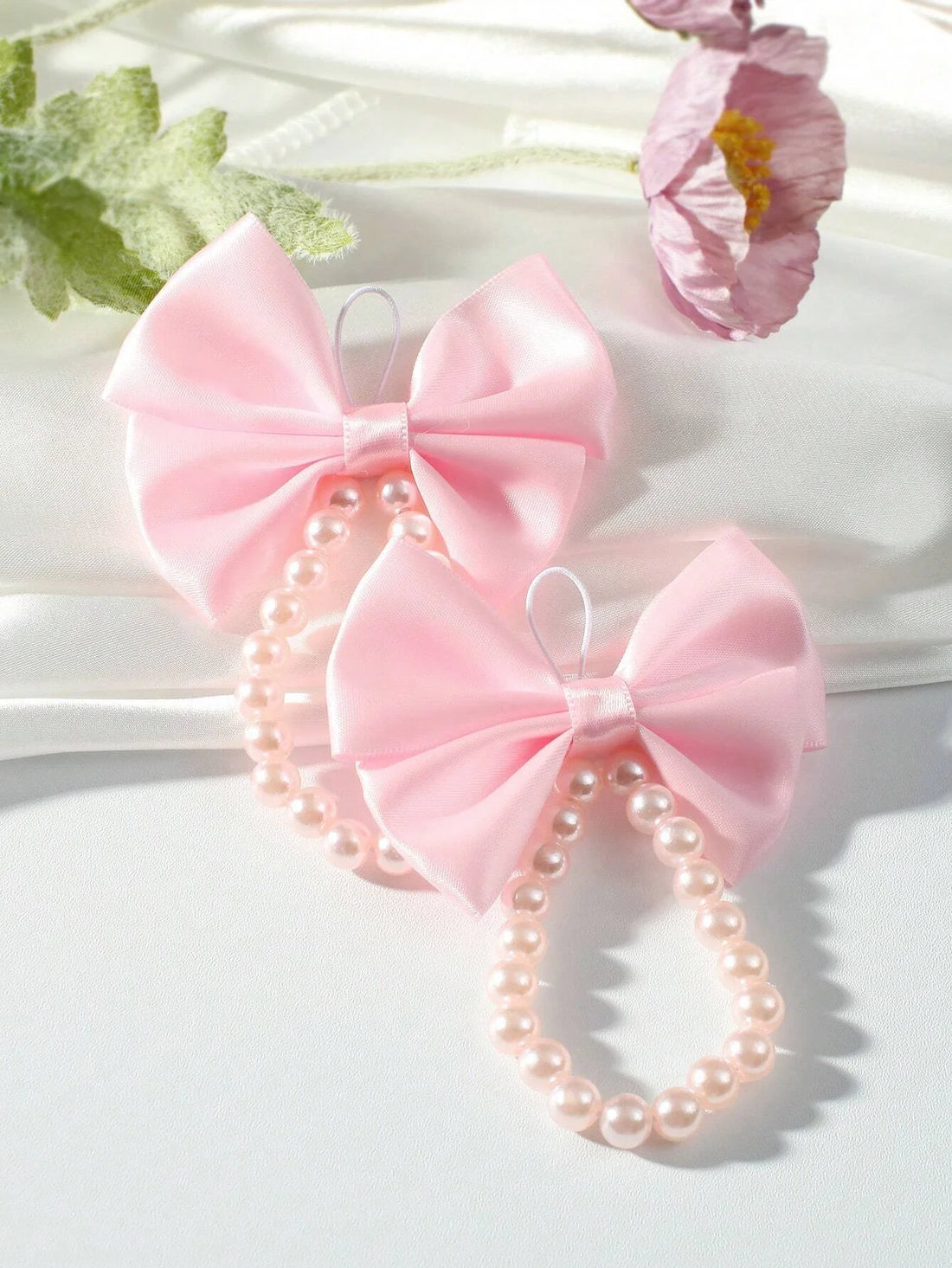 Newborn Photo Prop Accessories Infant Photography Handmade Pearl Bow Anklet Foot Baby Shower Family Decoration Gifts For Girls