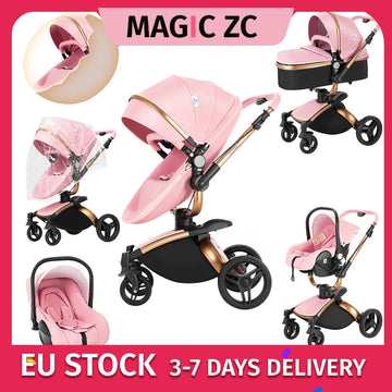 Baby Stroller for baby lightweight baby stroller 3 in 1 baby car Baby carriage baby stuff light strollers For newborn baby buggy,Luxury baby stroller, high landscape baby stroller, 360 ° rotatable convertible baby stroller w
